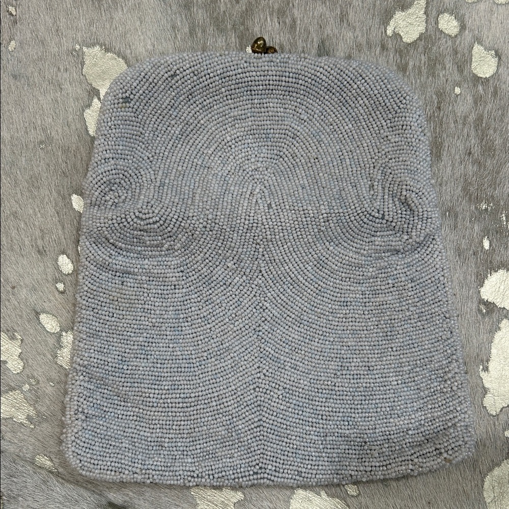 Elegant Gray Beaded Clutch - Picture 3 of 4